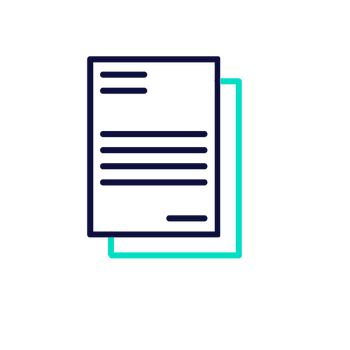 Document Icon in navy and teal