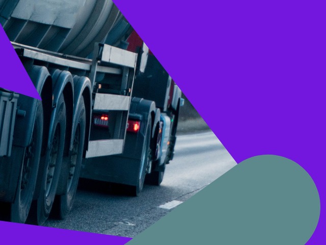 Freight wheels on road