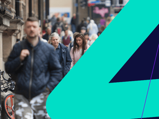 Busy pedestrians, People walking in Newcastle