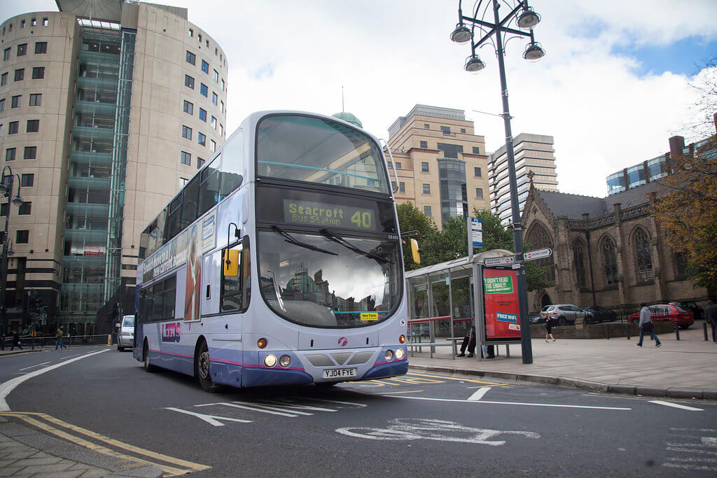 Bus at Leeds Station