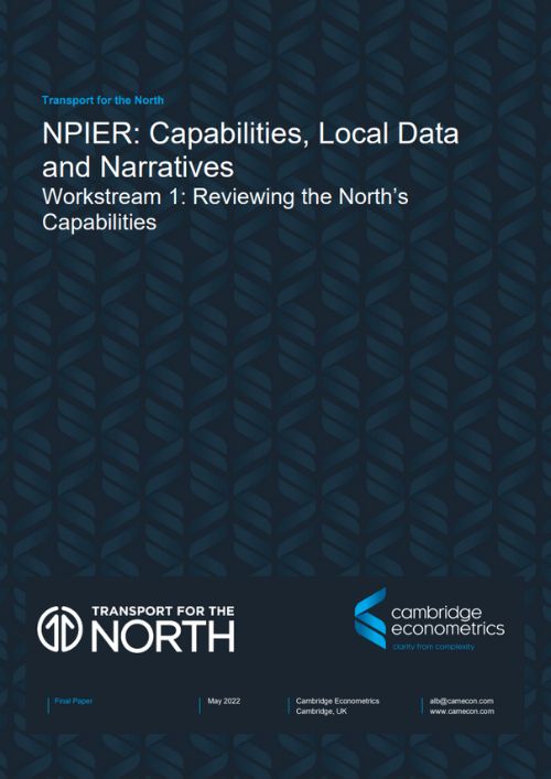 NPIER Capabilities Local Data and Narratives workstream 1 reviewing the North's capabilities cover