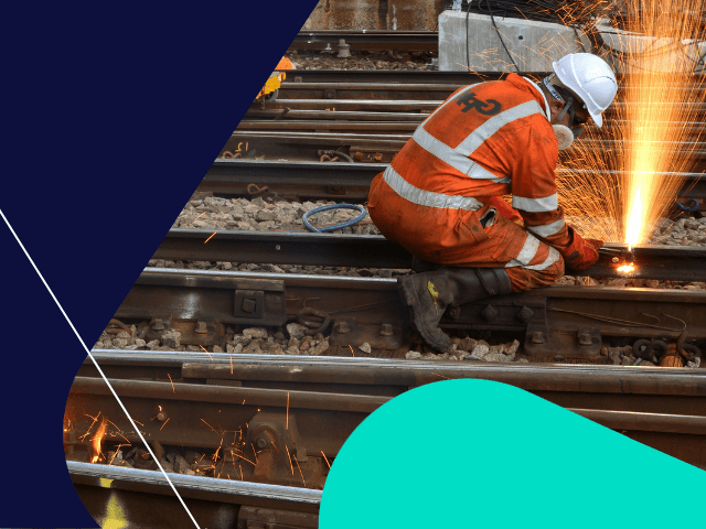 Track worker welding