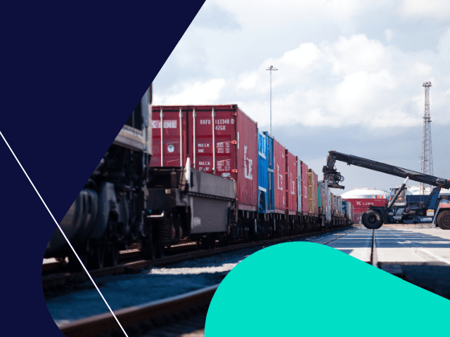 rail freight being loaded
